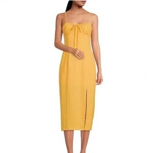 Gianni Bini
Maya Ruched Tie Sweetheart Neck Sleeveless Sheath Thigh High Slit